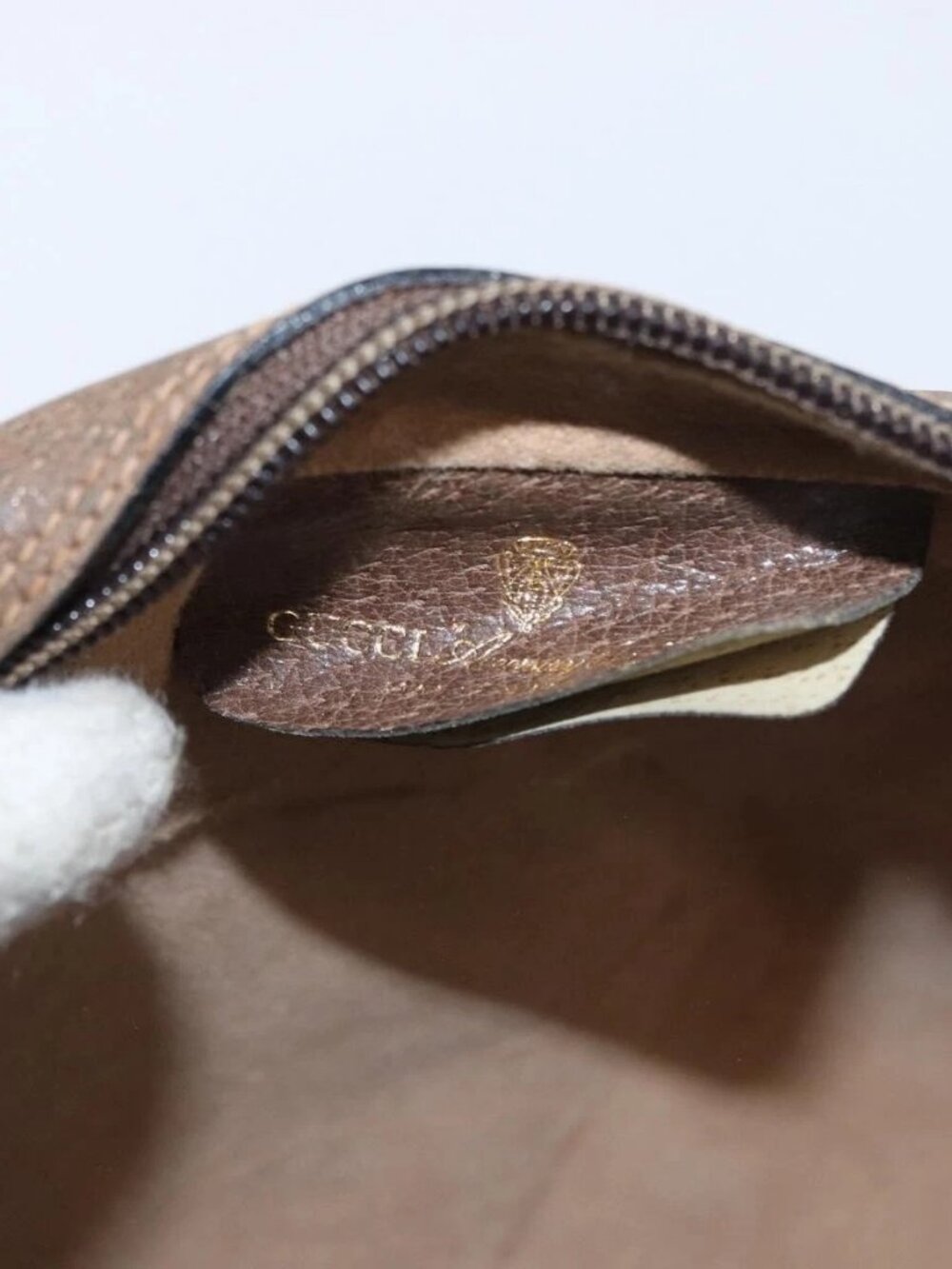 GUCCI GG Supreme Web Sherry Line Bag PVC Beige Gold - Picture 10 of 16